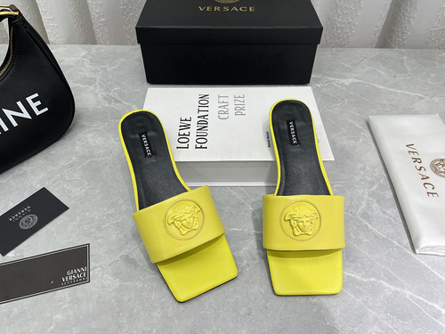 Versace Early Spring New Sastefang Leather Slipper 35-40-bb305bfe